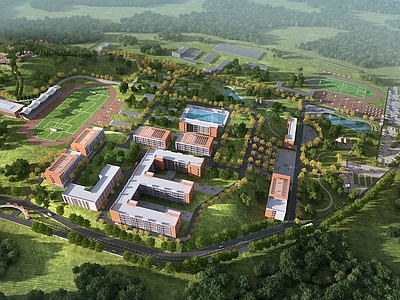 现代主义学校外观 现代学校