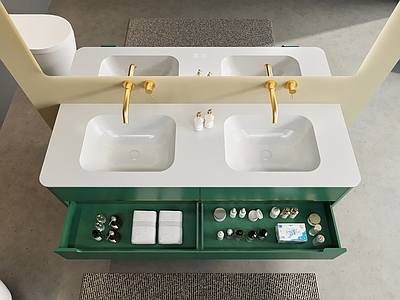 XX浴室柜 双盆浴室柜 现代浴室柜 卫浴摆件