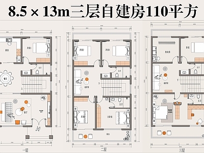 别墅 现代自建房 三层别墅