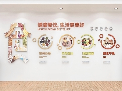 现代简约学生食堂 社区企业 学校校园餐厅 食堂文化墙 营养健康膳食