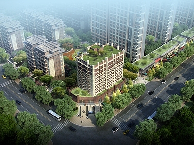 新古典主义鸟瞰规划 住宅