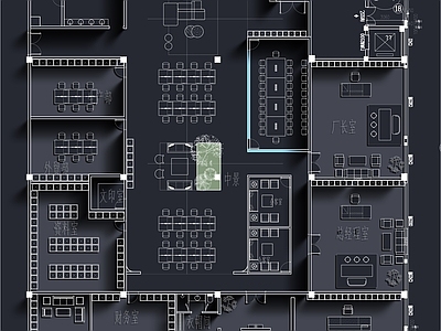整体办公空间 1000㎡ 科技公司 办公室