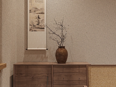 禅意玄关 挂画 花瓶
