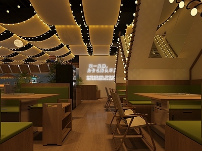 复古露营风火锅店