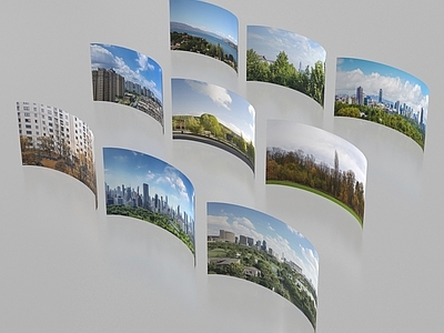 现代主义外景 环绕背景户外外景 城市背景背景贴图