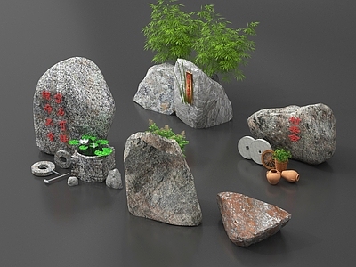 新中式景观石头 景观石题字石