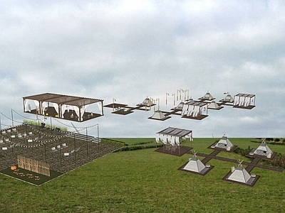 野奢风房车营地 田野雕塑小品