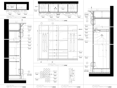 柜体节点 衣柜 柜体 家具