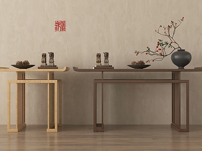 新中式条案 玄关端景台 条案摆件