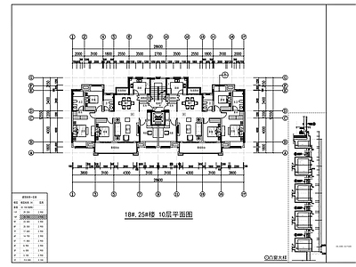 住宅楼建筑 11F住宅平立剖