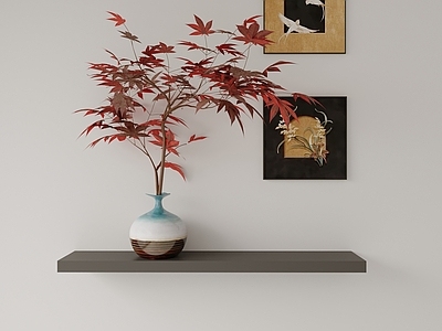 新中式摆件组合 中古风挂画摆件 中古风挂画 挂画摆件组合