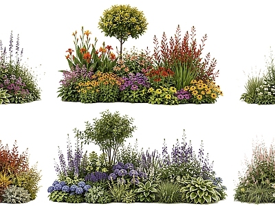 英式自然主义花境花境 花境式景观花境 2D花境植物组团 花镜组团