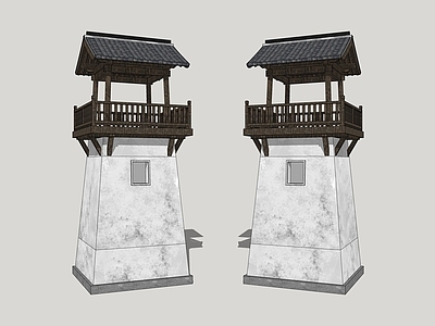 新中式古建筑 观景塔 哨塔 景观塔 观景凉亭 亭子