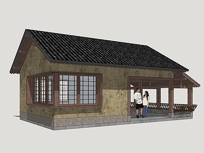 新中式乡村民房 乡村商业街 乡村民居建筑 滨水商业街 民俗商业建筑