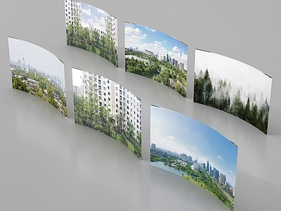 现代主义鸟瞰规划 环绕背景城市背景 森林背景外景贴图
