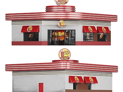 美式复古餐饮建筑