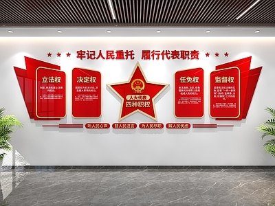 新中式党政机关 人大文化墙 党建文化墙
