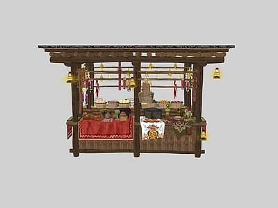 藏式传统风格食品展台