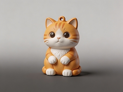 治愈系萌系卡通挂件 小橘猫 雕塑 挂件 摆件 美陈