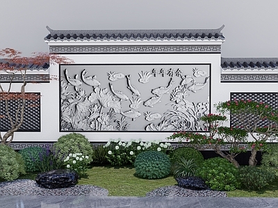 新中式景墙 中式景墙照壁