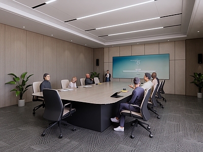 现代简约会议室 会议室 办公会议室 小型会议室 培训会议室 休息洽谈区