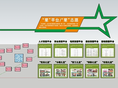 现代简约党建展厅文化墙