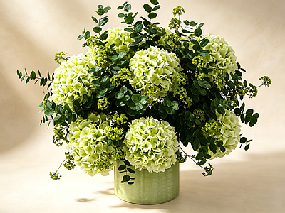 奶油风盆栽 绣球花 花瓶摆件 花卉摆件 花艺 花朵