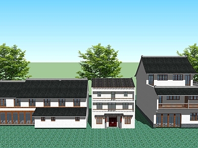 新中式乡村民房 乡村民居自建房 新农村住宅建筑 民宿民房改造