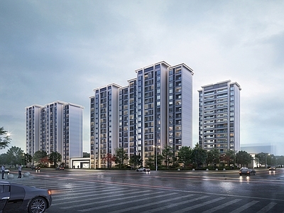 现代主义小高层住宅楼 现代小高层住宅
