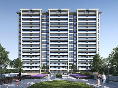 现代主义小高层住宅楼 现代小高层住宅