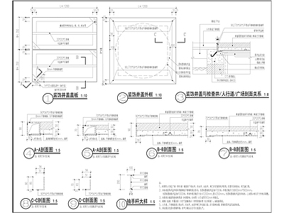 景观节点 装饰井盖构造 通用井盖