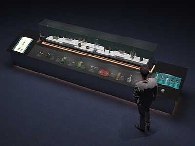 现代简约展柜 博物馆展柜 展柜