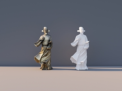 新中式雕塑摆件 古代人文雕塑 古代人物雕塑 人物雕塑