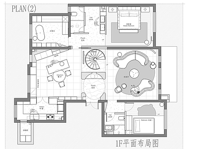别墅 250平复式 平面图
