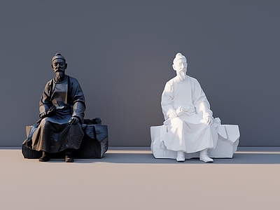 新中式雕塑摆件 古代人文雕塑 古代人物雕塑
