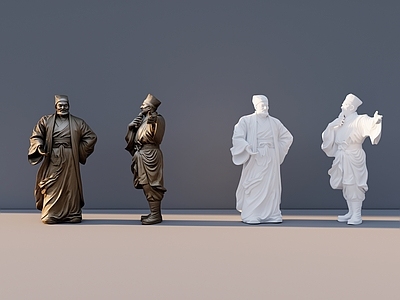 新中式雕塑摆件 古代人文雕塑 古代人物雕塑