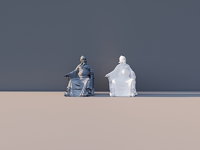 新中式雕塑摆件 古代人物雕塑 古代将军雕塑 人物雕塑