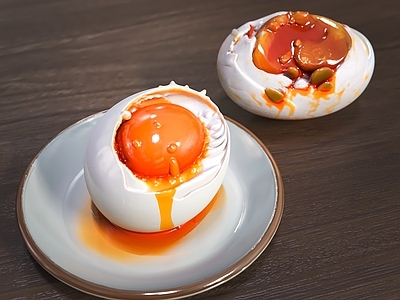 超写实拟物酒水食物 咸鸭蛋 鸭蛋