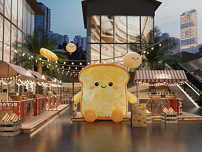 null主题快闪 网红商场门头装饰 面包甜品艺术装置 网红商业街区打卡 网红市集打卡装饰 网红主题打卡街区