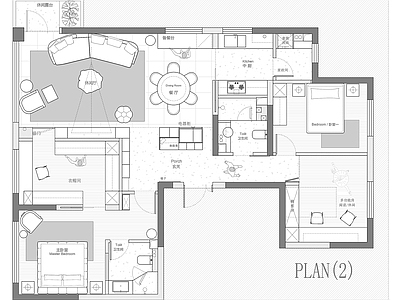小户型平层 130平平面图 方案图