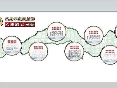新中式文化墙 宣传栏