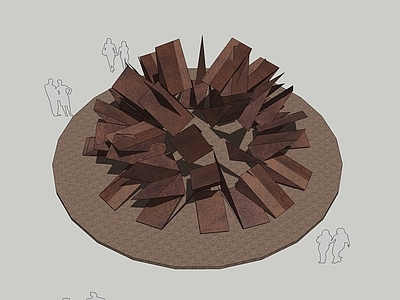 现代主义艺术装置 构聚主题艺术装置 耐候钢景观装置 棱角之境创意装置 碎片共生装置艺术 铁焰景观艺术装置