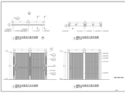 小区主入口 消防门 铁艺消防门 铁艺门