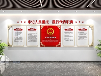 新中式党政机关 人大代表文化墙 党建文化墙