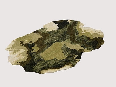 侘寂异形地毯 现代异形地毯 艺术地毯 复古地毯 绿色地毯