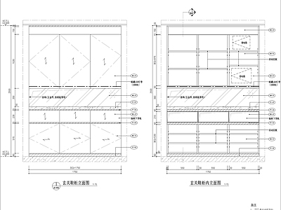 柜体节点 鞋柜 家具 柜体 大样图