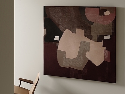极简卧室挂画 中古挂画 卧室挂画 油画 抽象画 客厅挂画