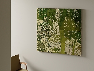 极简儿童挂画 现代挂画 卧室挂画 绿色挂画 油画 抽象画
