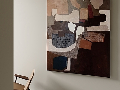 极简风油画 中古挂画 卧室挂画 油画 抽象画 客厅挂画
