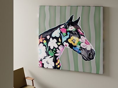 北欧风儿童挂画 现代挂画 卧室挂画 儿童挂画 动物挂画 油画